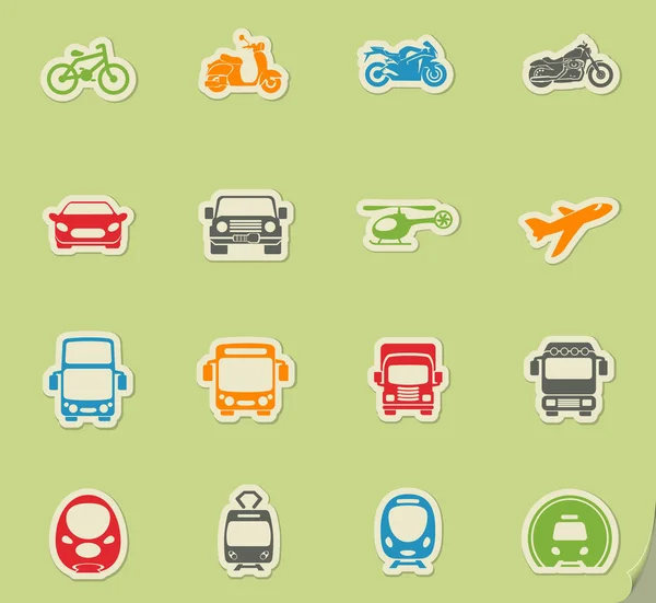 Symbole für Verkehrsmittel — Stockvektor