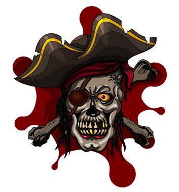 Tehlike korsan kafatasında kırmızı bandana ve ölüm