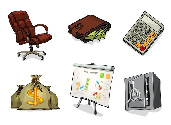 Иконки бизнес-мультфильмов — стоковый вектор