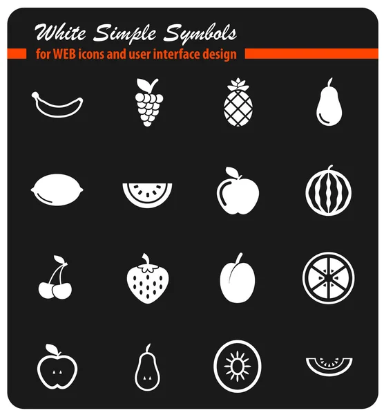 Frutas simplemente iconos — Vector de stock