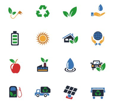 Alternatif enerji simgesi seti