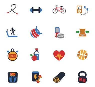 fitness simgesi seti