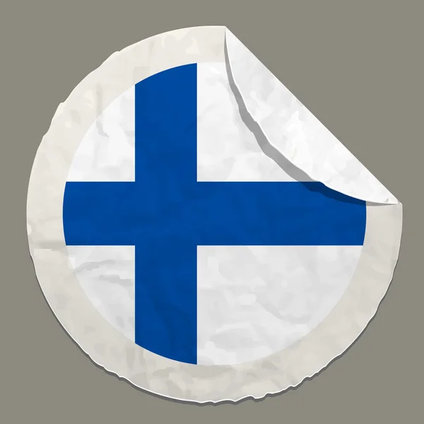 Флаг Финляндии на бумажной этикетке — стоковый вектор