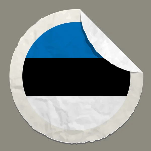 Флаг Эстонии на бумажной этикетке — стоковый вектор