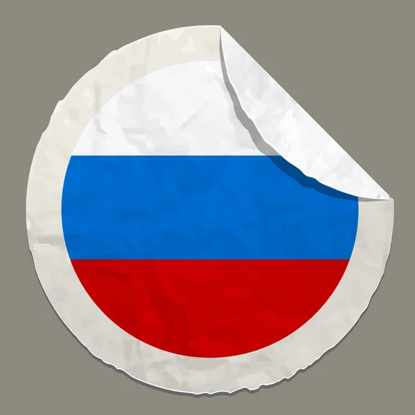 Bandera de Rusia en una etiqueta de papel — Vector de stock