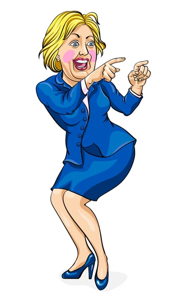 Karaktär illustration av Demokratiske presidentkandidaten Hillary Clinton — Stock vektor