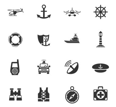 Sahil Güvenlik Icon set