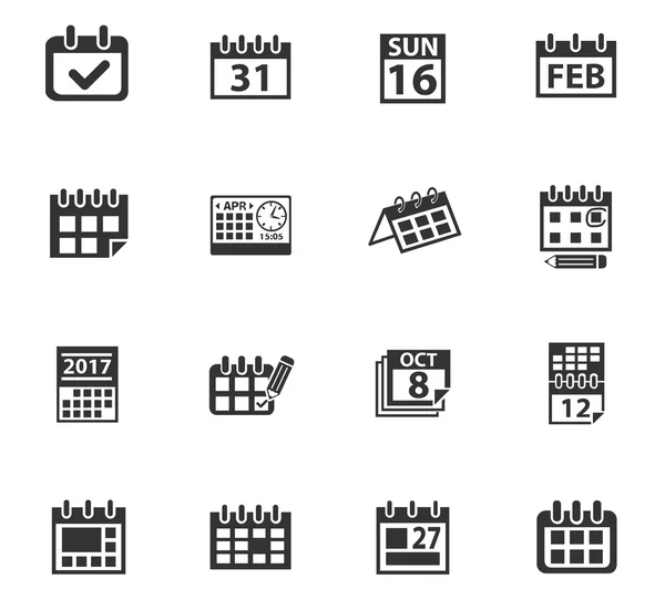 Kalender-Ikone gesetzt — Stockvektor