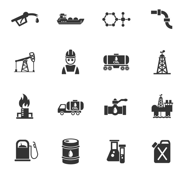 Extracción de aceite icono conjunto — Archivo Imágenes Vectoriales