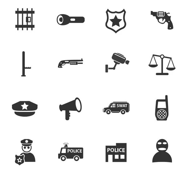 Set di icone della polizia — Vettoriale Stock