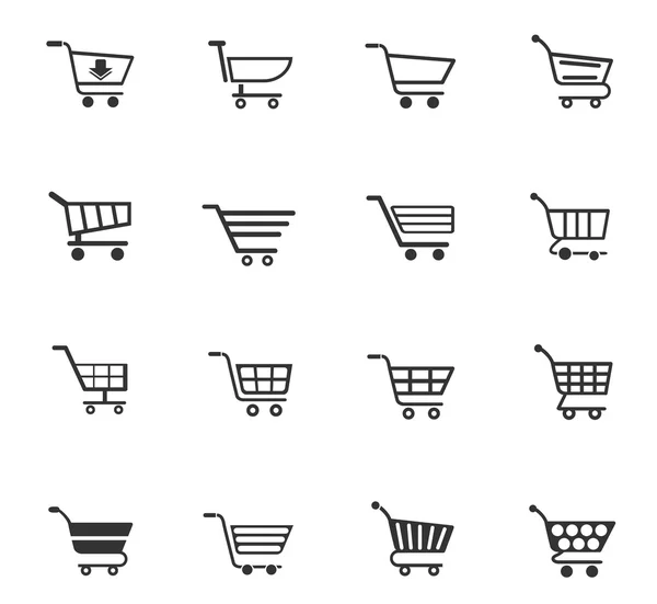 Carrito de compras icono conjunto — Vector de stock