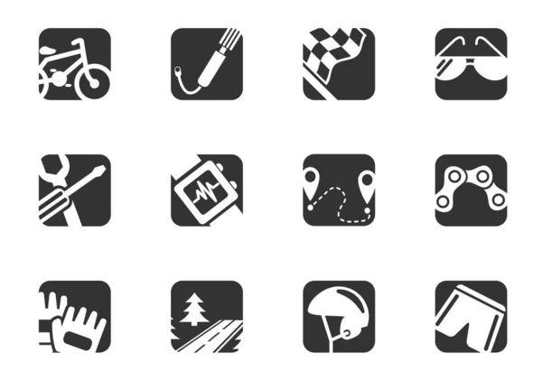 Ciclo Carreras Icono Conjunto Para Diseño Iconos Vectoriales — Archivo Imágenes Vectoriales