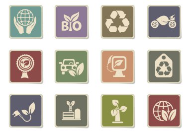 Kullanıcı arayüzü tasarımı için ekoloji kağıt çıkartmaları simgesi belirlendi