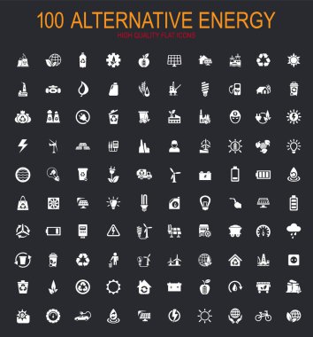 Simgeler ve UI için vektör sembolleri büyük bir alternatif enerji koleksiyonu
