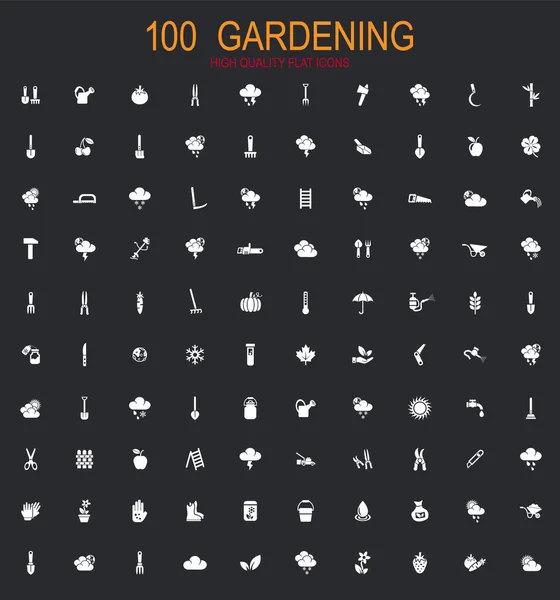 Naturaleza Jardineríagran Colección Símbolos Vectoriales Para Iconos — Vector de stock
