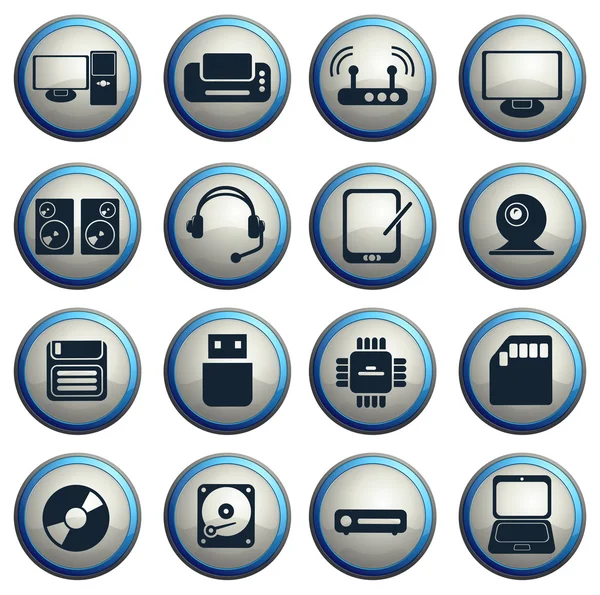 Computer apparatuur Eenvoudige vector iconen — Stockvector