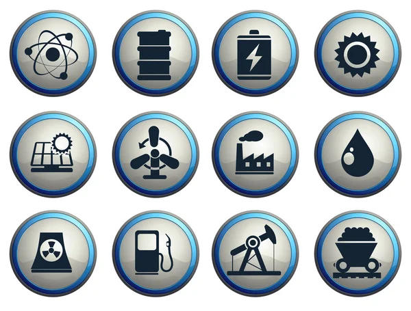Set Icone, Energia e Industria — Vettoriale Stock