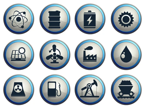 Conjunto de iconos, Energía e Industria — Vector de stock