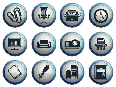 Office vector icons clipart