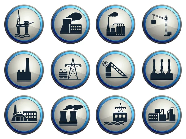 Fabriek en industrie symbolen — Stockvector