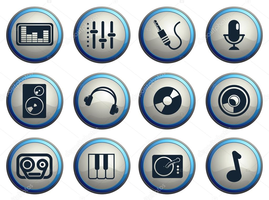 Audio & music simple vector icons