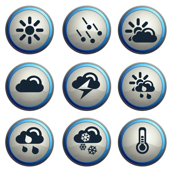 Weather simple vector icons — Stock Vector
