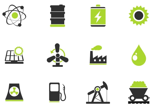 Ensemble d'icônes, énergie et industrie — Image vectorielle