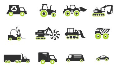 sembolleri ve ulaşım & yükleme makineleri