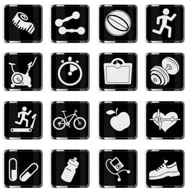 Fitness üzerinde simgeler kümesi.