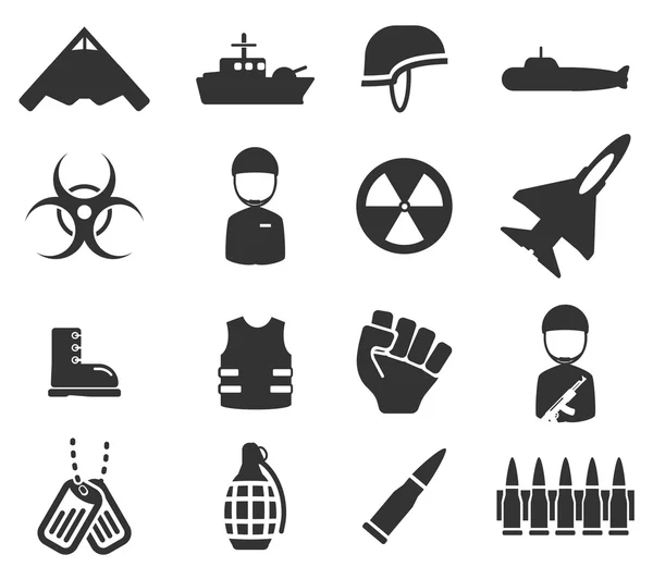 Militar simplemente iconos — Vector de stock