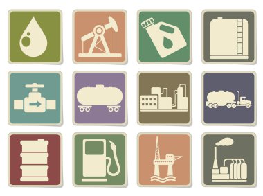 Petrol ve petrol sanayi nesnelerin simgeleri