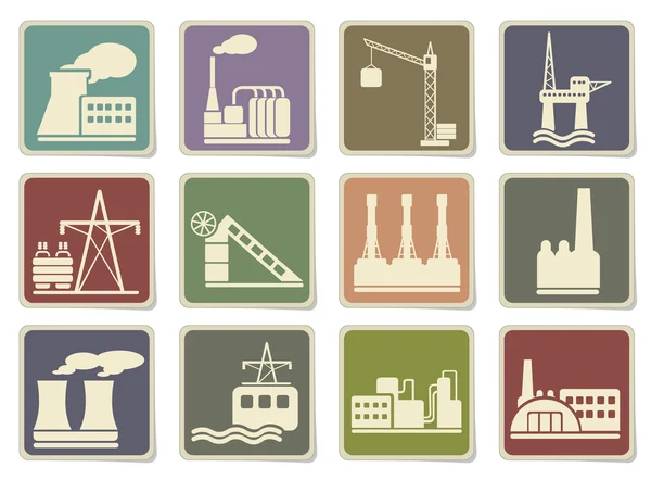 Factory and Industry Symbols — Stock Vector