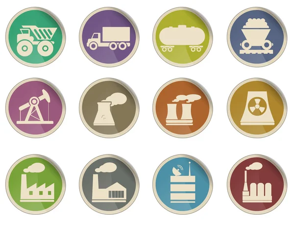 Symboles d'usine et d'industrie — Image vectorielle