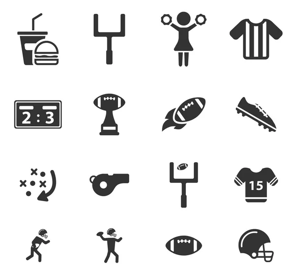 Fútbol americano simplemente iconos — Vector de stock