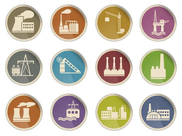 Símbolos de fábrica e industria Ilustraciones de stock libres de derechos