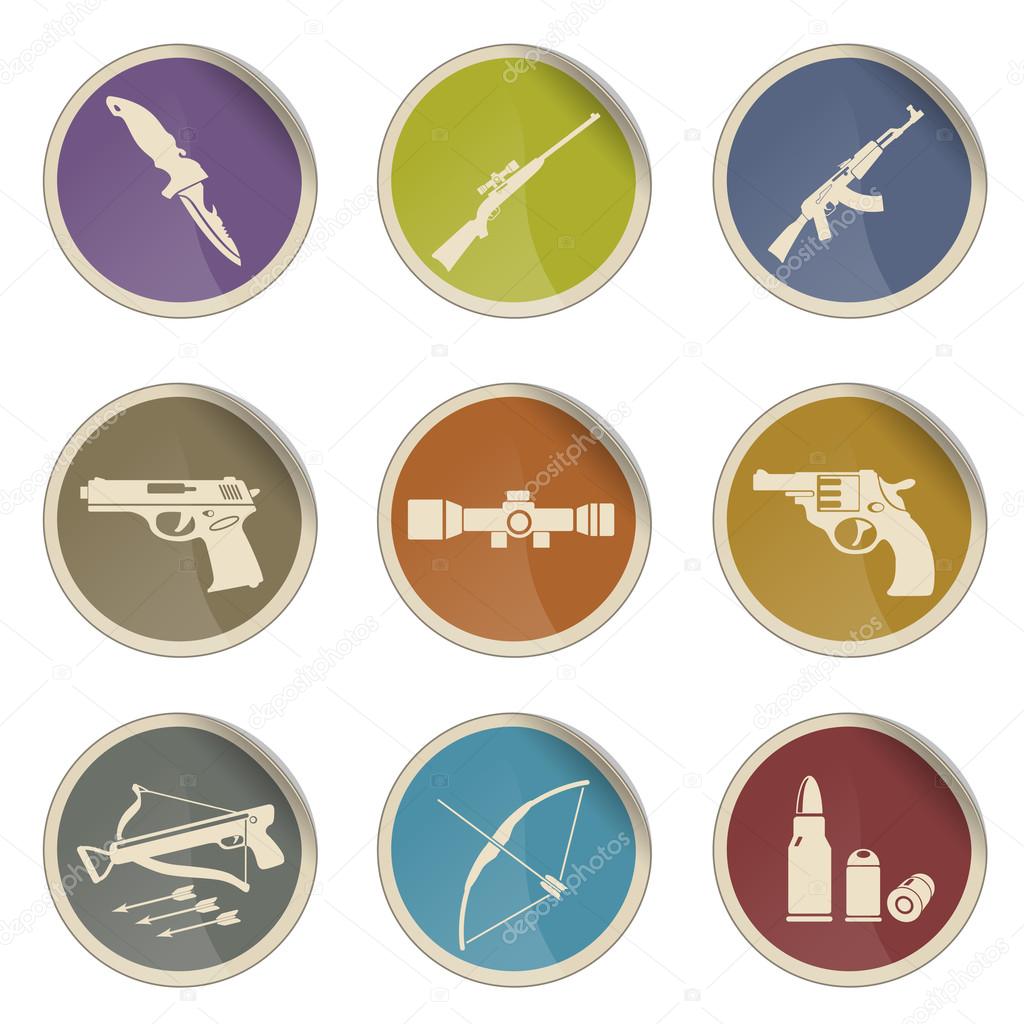 Weapon symbols icon set