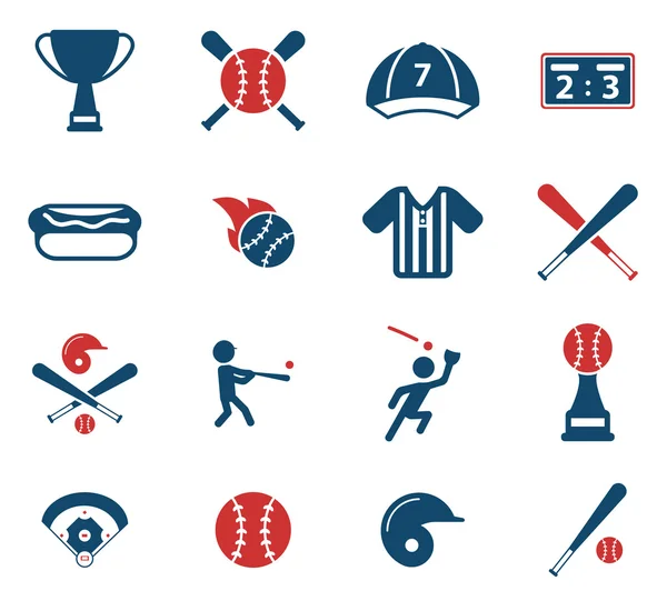 Baseball semplicemente icone — Vettoriale Stock