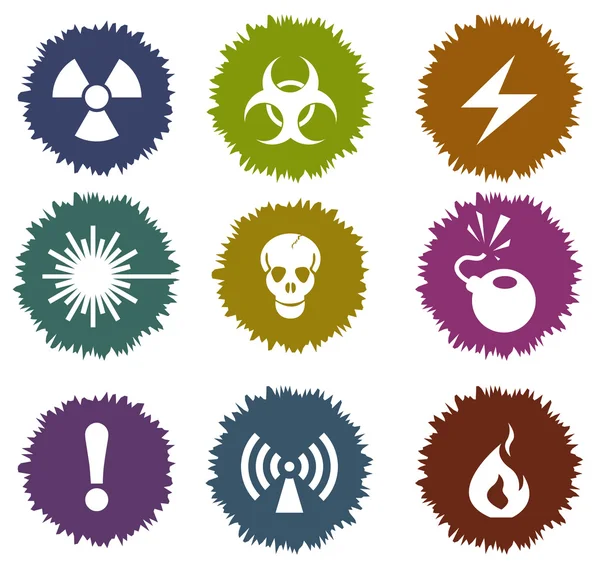 Hazard Sign Icons — Stock Vector