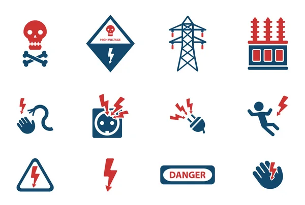 Wysokiego napięcia po prostu ikony — Wektor stockowy