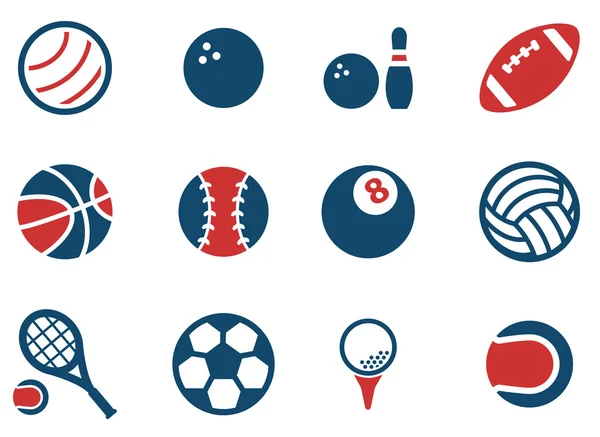 Спортивные мячи просто иконы — стоковый вектор