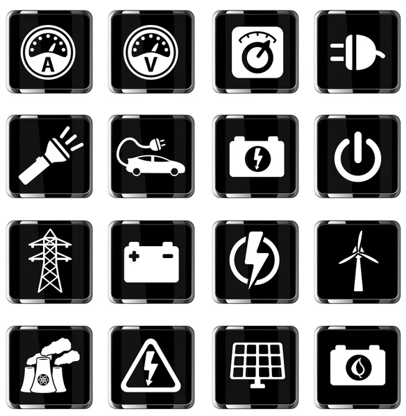 Electricidad simplemente iconos — Archivo Imágenes Vectoriales