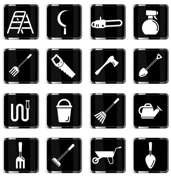 Garden tools simply icons — Stock Vector