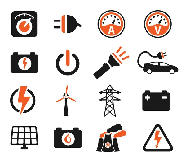 Electricidad simplemente iconos — Vector de stock