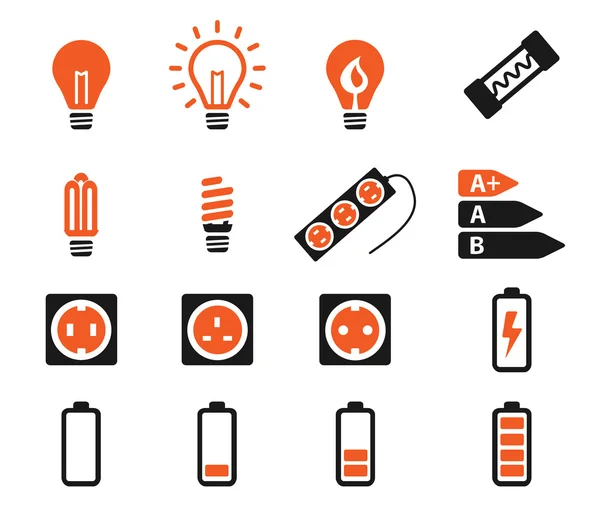 Electricidad simplemente iconos — Vector de stock