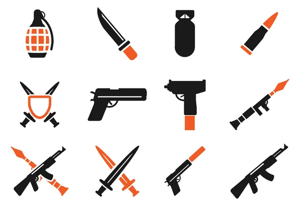 Weapon simply icons — Stock Vector