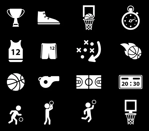 Basketbal gewoon pictogrammen — Stockvector