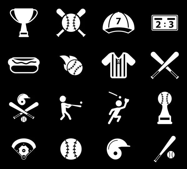 Béisbol simplemente iconos — Vector de stock