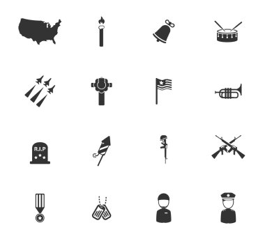 Memorial day simply icons clipart