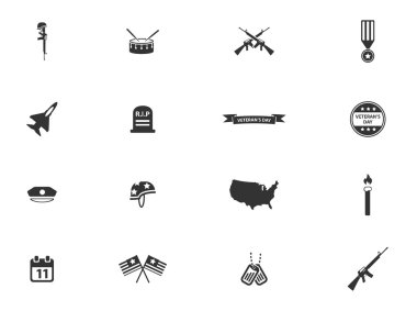 Veterans Day simply icons clipart