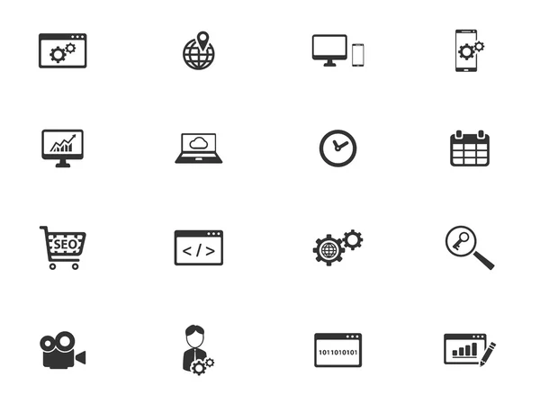 SEO and development simply icons — Stock Vector